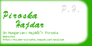 piroska hajdar business card